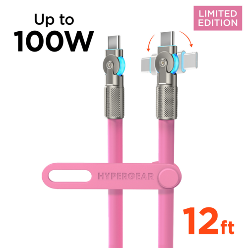 HyperGear Chunky180° 100W USB-C auf USB-C robustes Schnellladekabel 3,6m