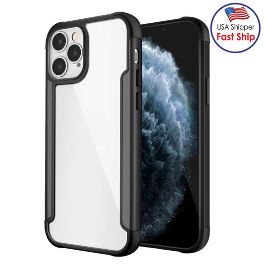 Funda delgada AMZER Ultra Hybrid SlimGrip para iPhone 12 Pro Max con transparente
