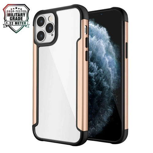 Funda Ultra Hybrid SlimGrip de AMZER para iPhone 12 con parte trasera transparente, metal