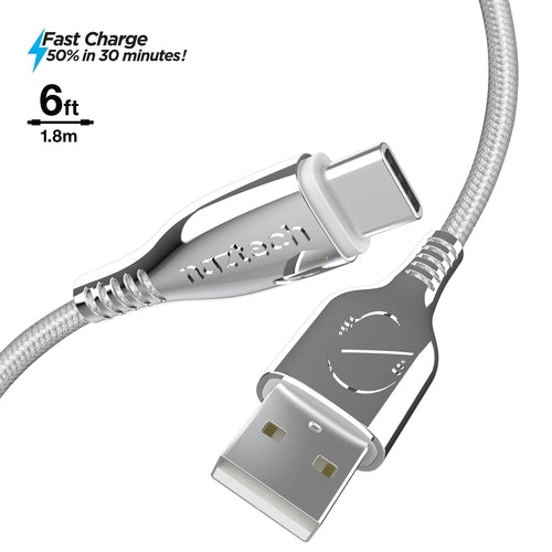 Naztech Titanium USB zu USB-C Geflochtenes Kabel 1,8 m