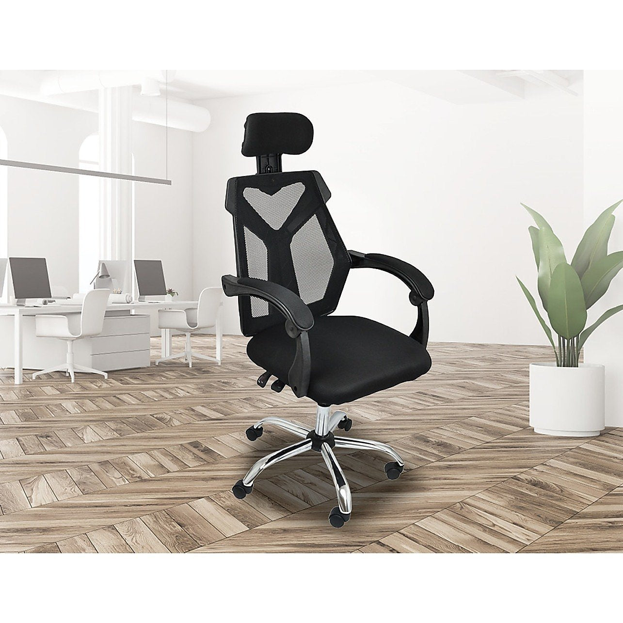Bürostuhl Gaming Computerstuhl Netzrücken Schaumsitz - Schwarz