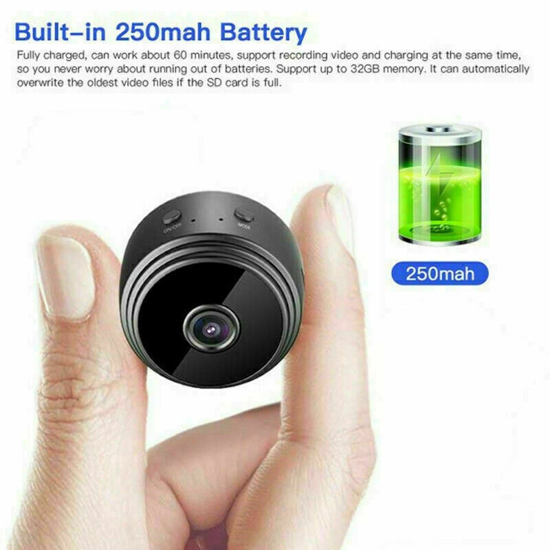 Mini Versteckte Spionagekamera WLAN IP Überwachungskamera 1080P HD DVR