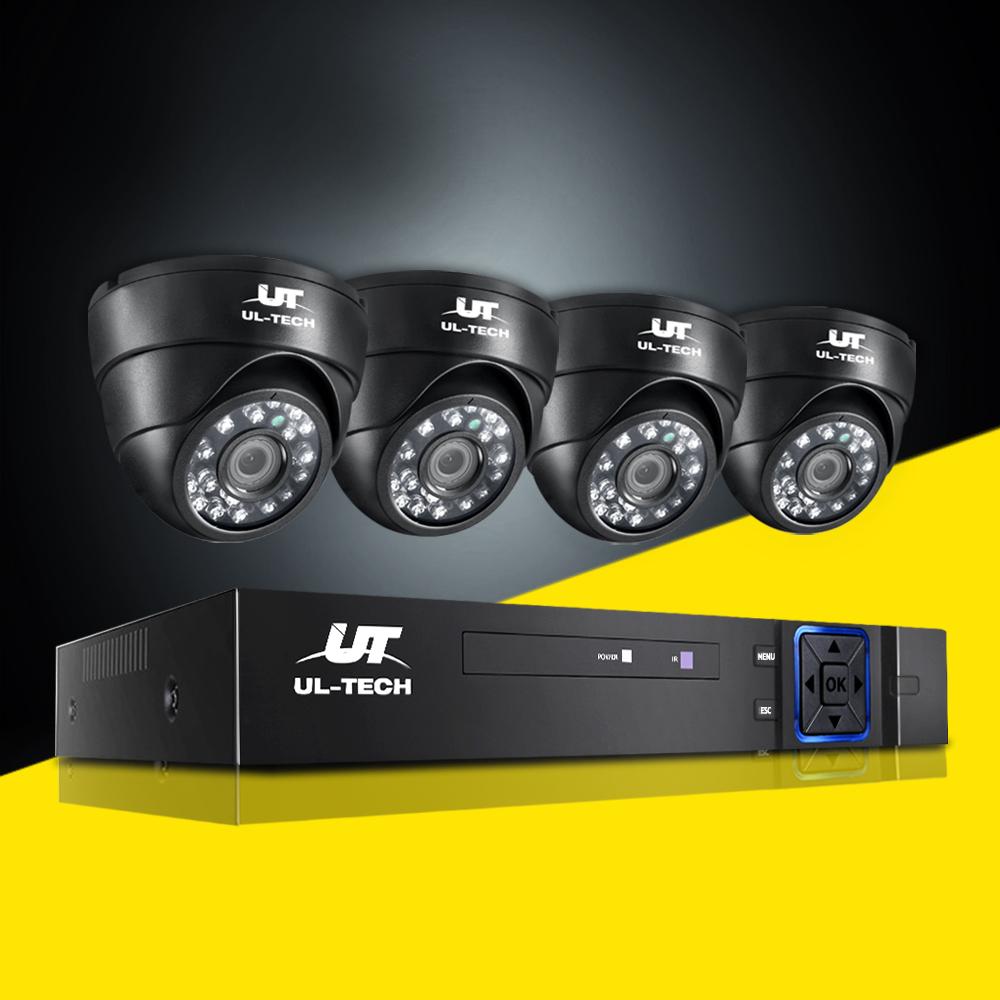 UL-TECH 1080P Überwachungskamerasystem 4-Kanal-DVR mit 4 CCTV-Dome-Kameras