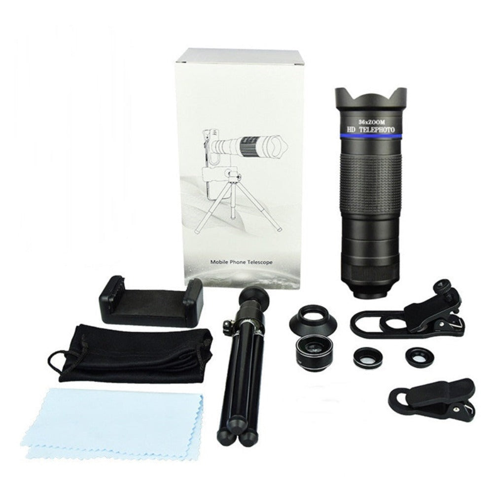 Dragon 36X Handykamera-Objektiv-Set mit Stativ