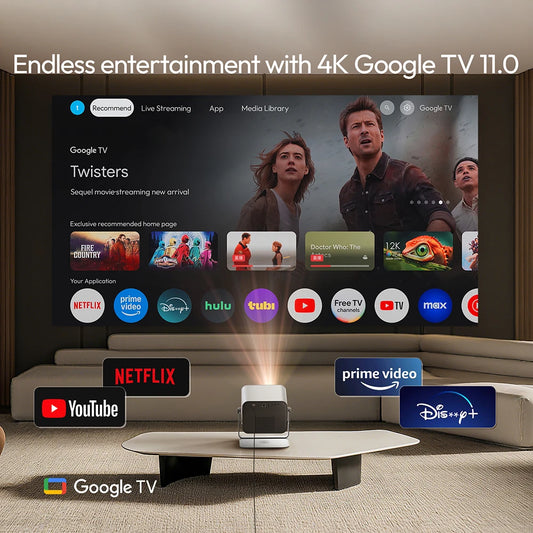 BYINTEK R90 Max Magic 4 Max Full HD 1080P Projector 4K Google TV 11.0 DLP 2200 ANSI Lumens 3D 4K Supported