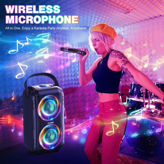 W-KING 180W Peak Party Large Bluetooth Speaker Bigest Boom Box Portable Wireless Removable Battery With Subwoofer USB Playback
