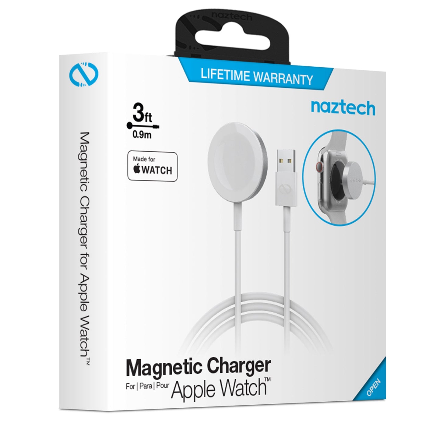 Naztech magnetisches Ladekabel für Apple Watch, 90 cm