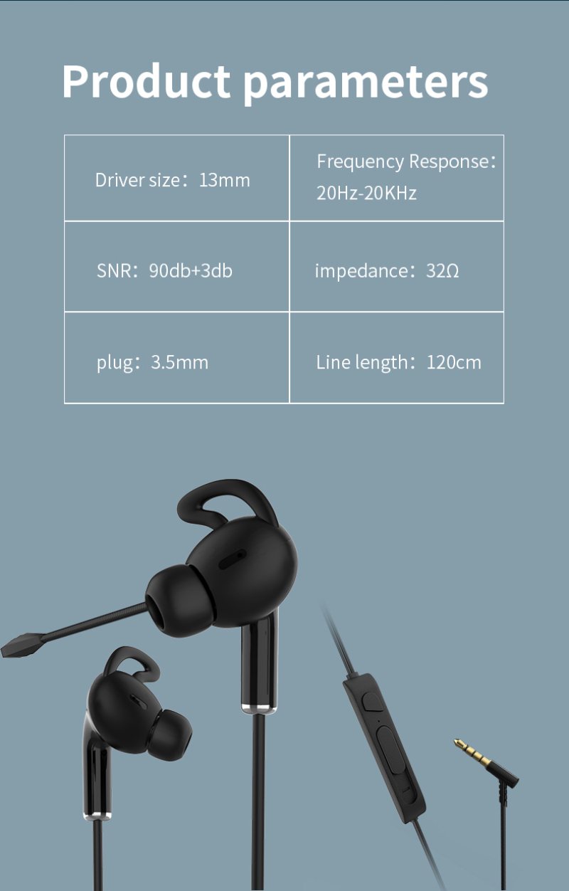 Kabelgebundenes Gaming-Headset In-Ear-Kopfhörer mit Mikrofon