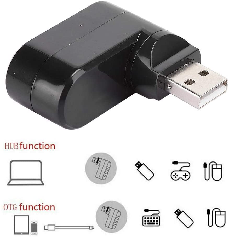 Concentrador/Distribuidor USB 2.0 Rotatorio 3 en 1
