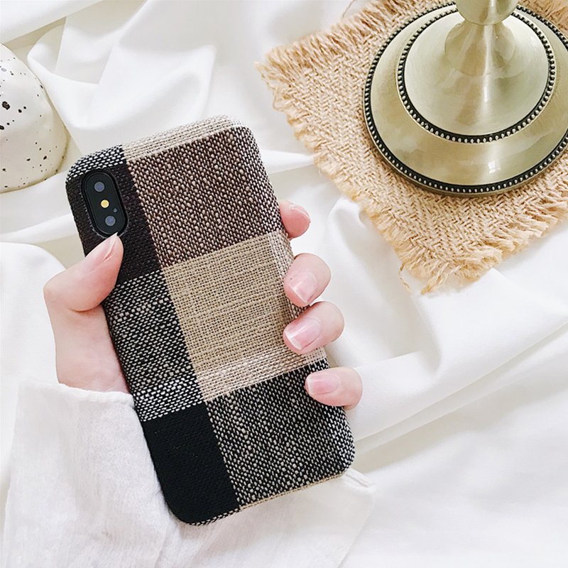 Braune schottische Tartan iPhone Hülle