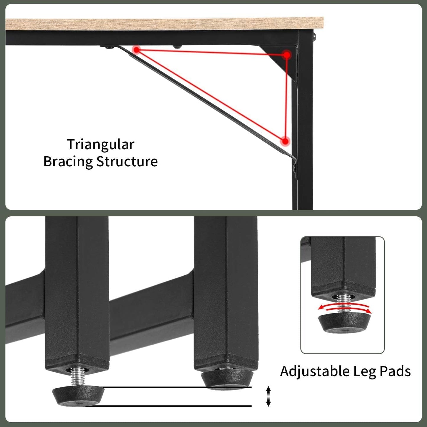 120-cm-Computertisch mit Metallrahmen für das Home Office