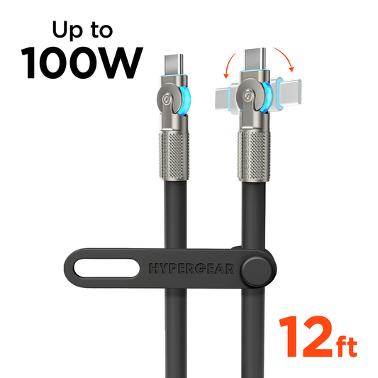 HyperGear Chunky180° 100W USB-C auf USB-C robustes Schnellladekabel 3,6m