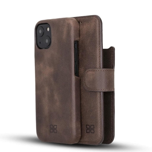 Vollleder-Wallet-Hülle mit abnehmbarer Hülle für Apple iPhone 13 Serie