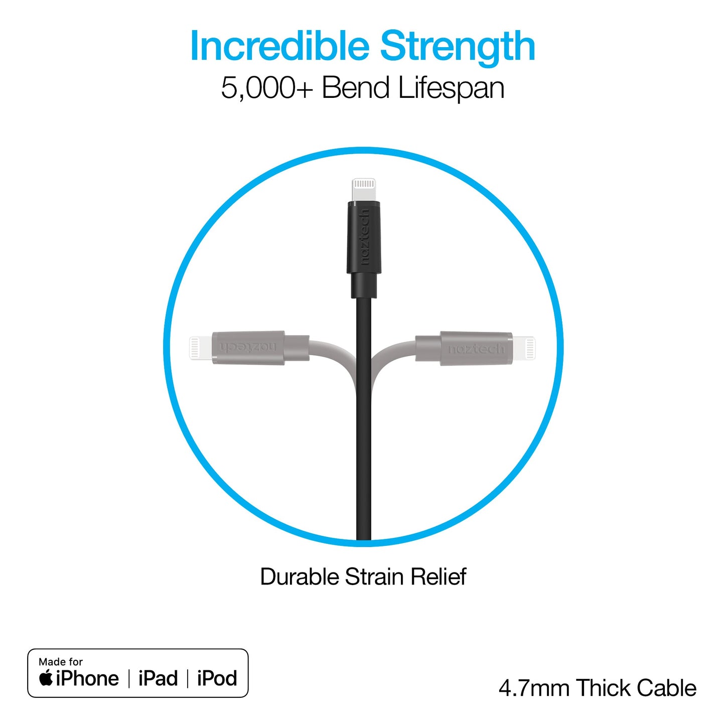 Naztech Fast Charge USB-C-auf-MFi-Lightning-Kabel 3,6 m