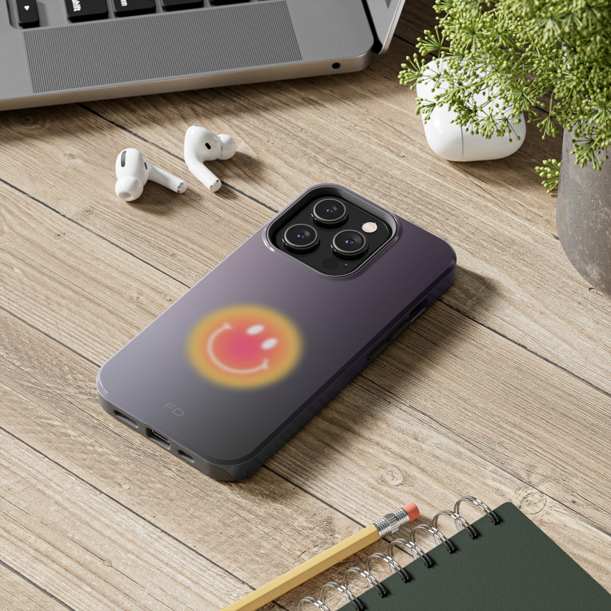 Smiley Face Tough Case für iPhone mit kabellosem Laden