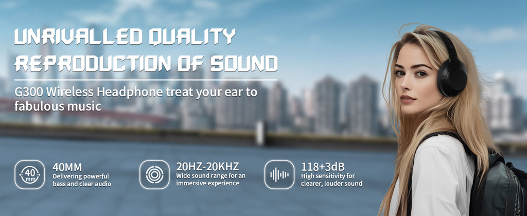ATTACK SHARK G300 Wireless Active Noise Cancelling Headset, Bluetooth 5.3 Deep Bass HD Stereo Sound Over Ear, 20H Playtime, Built-in Mic Lightweight Design 3.5mm Gaming Headset