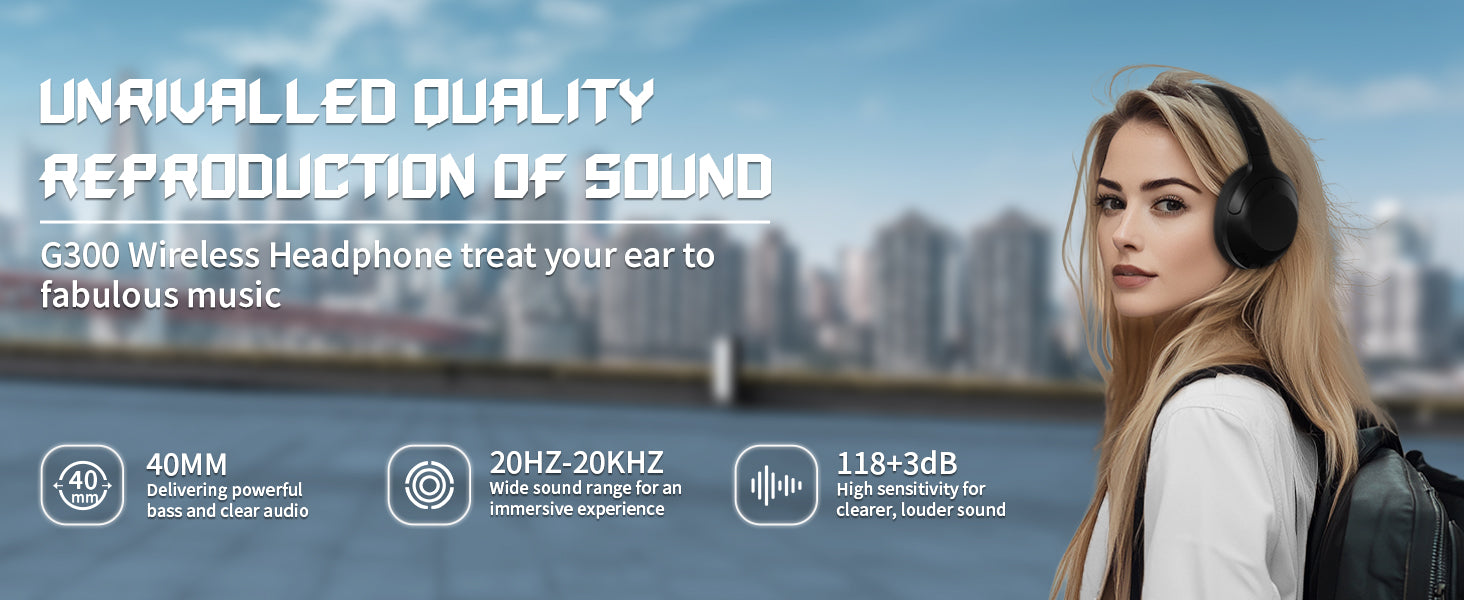 ATTACK SHARK G300 Wireless Active Noise Cancelling Headset, Bluetooth 5.3 Deep Bass HD Stereo Sound Over Ear, 20H Playtime, Built-in Mic Lightweight Design 3.5mm Gaming Headset