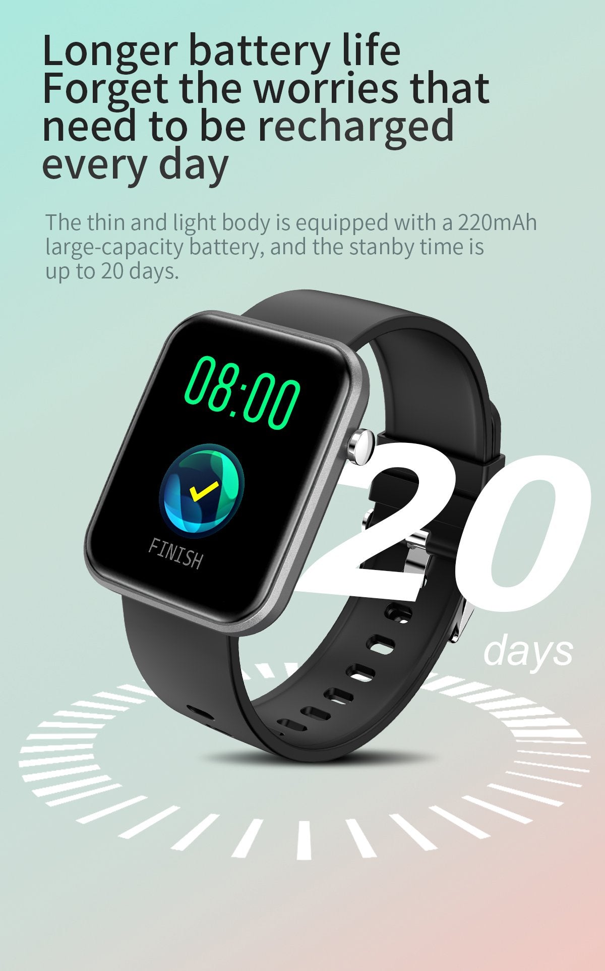 Fortschrittliche Smartwatch mit drei Armbändern und Wellness- + Aktivitäts-Tracker