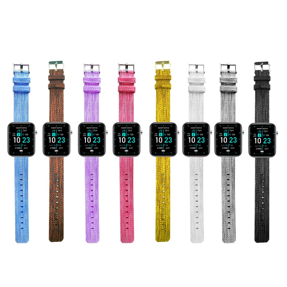 Fortschrittliche Smartwatch mit drei Armbändern und Wellness- + Aktivitäts-Tracker