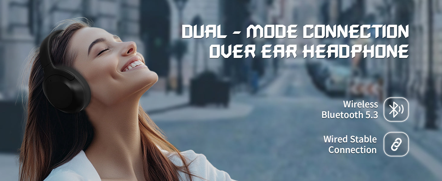 ATTACK SHARK G300 Wireless Active Noise Cancelling Headset, Bluetooth 5.3 Deep Bass HD Stereo Sound Over Ear, 20H Playtime, Built-in Mic Lightweight Design 3.5mm Gaming Headset