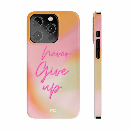 Funda delgada "Nunca te rindas" para la serie iPhone 14