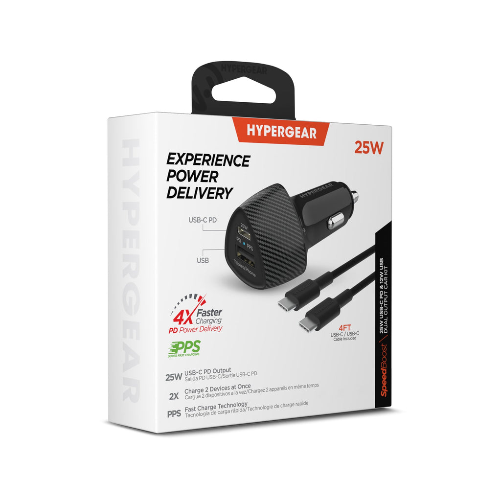 HyperGear SpeedBoost 45W PD Dual Output Car Charger for Multiple