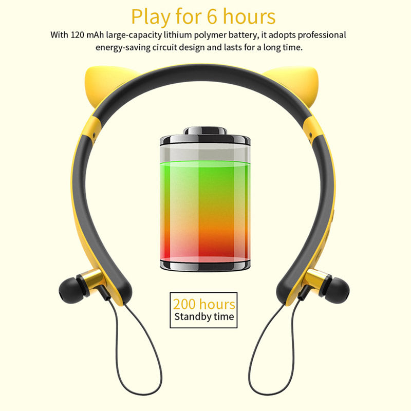 Cat Ear Headset With Microphone For All Phones