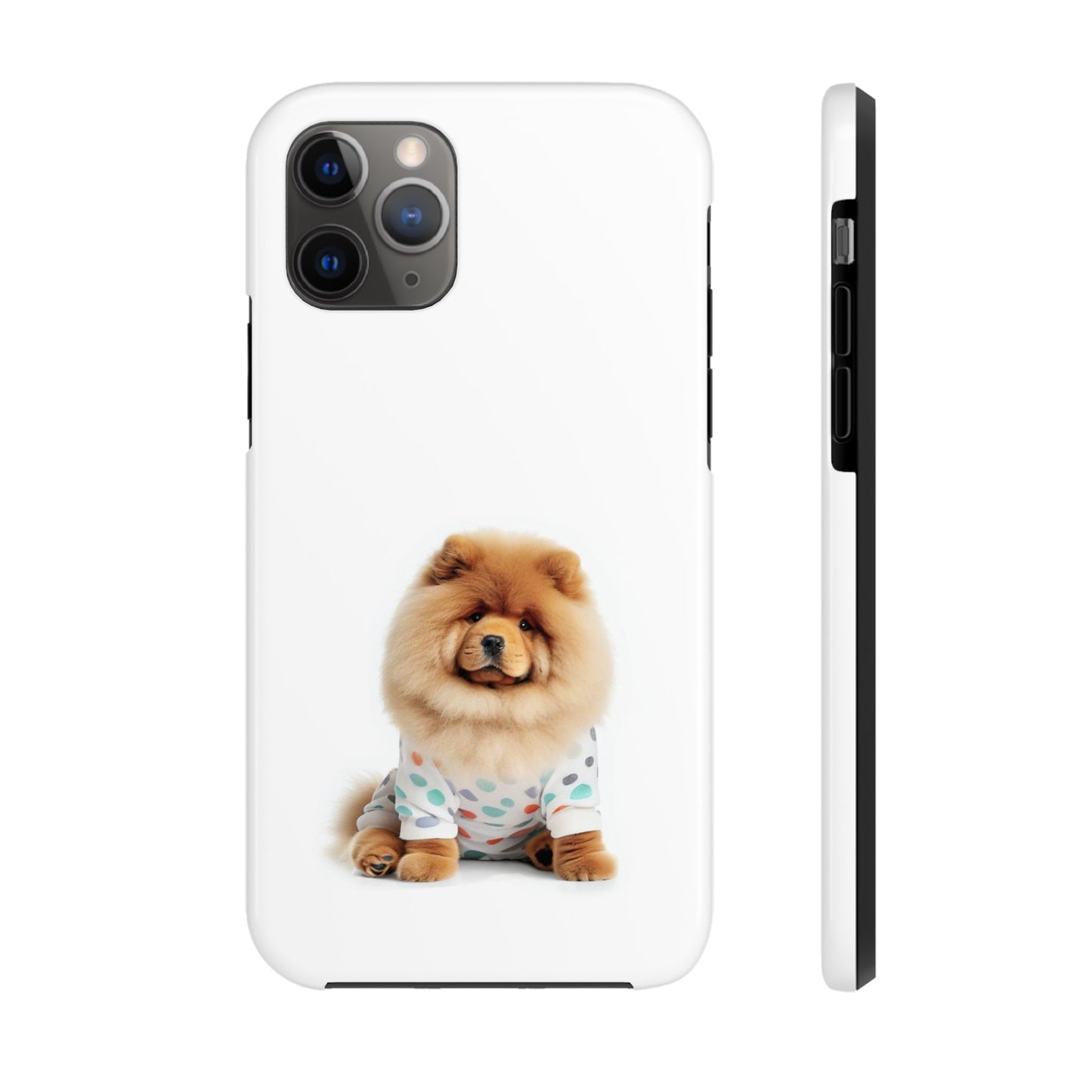 Flauschige Chow-Chow-Hund-Touch-Hülle für iPhone mit kabellosem Laden