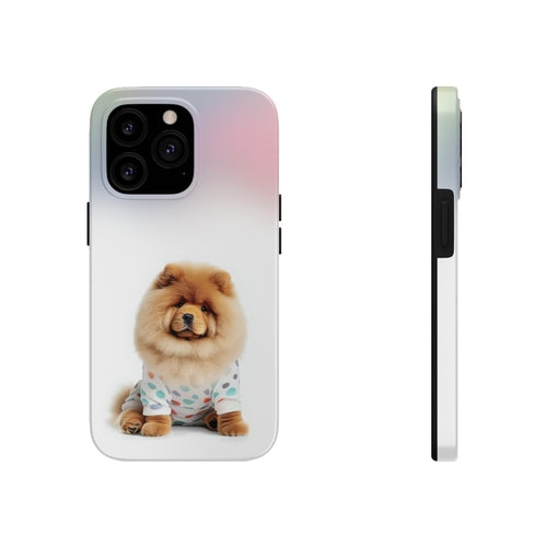Flauschige Chow-Chow-Hund-Touch-Hülle für iPhone mit kabellosem Laden