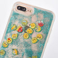 Blue Glitter Sand Emoji iPhone Case