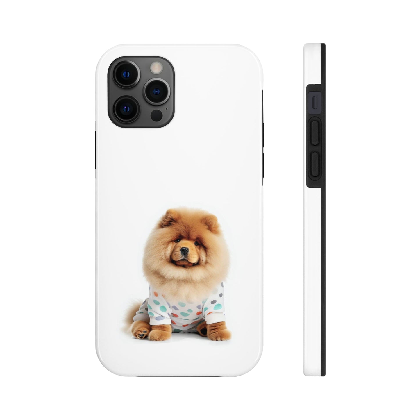 Flauschige Chow-Chow-Hund-Touch-Hülle für iPhone mit kabellosem Laden