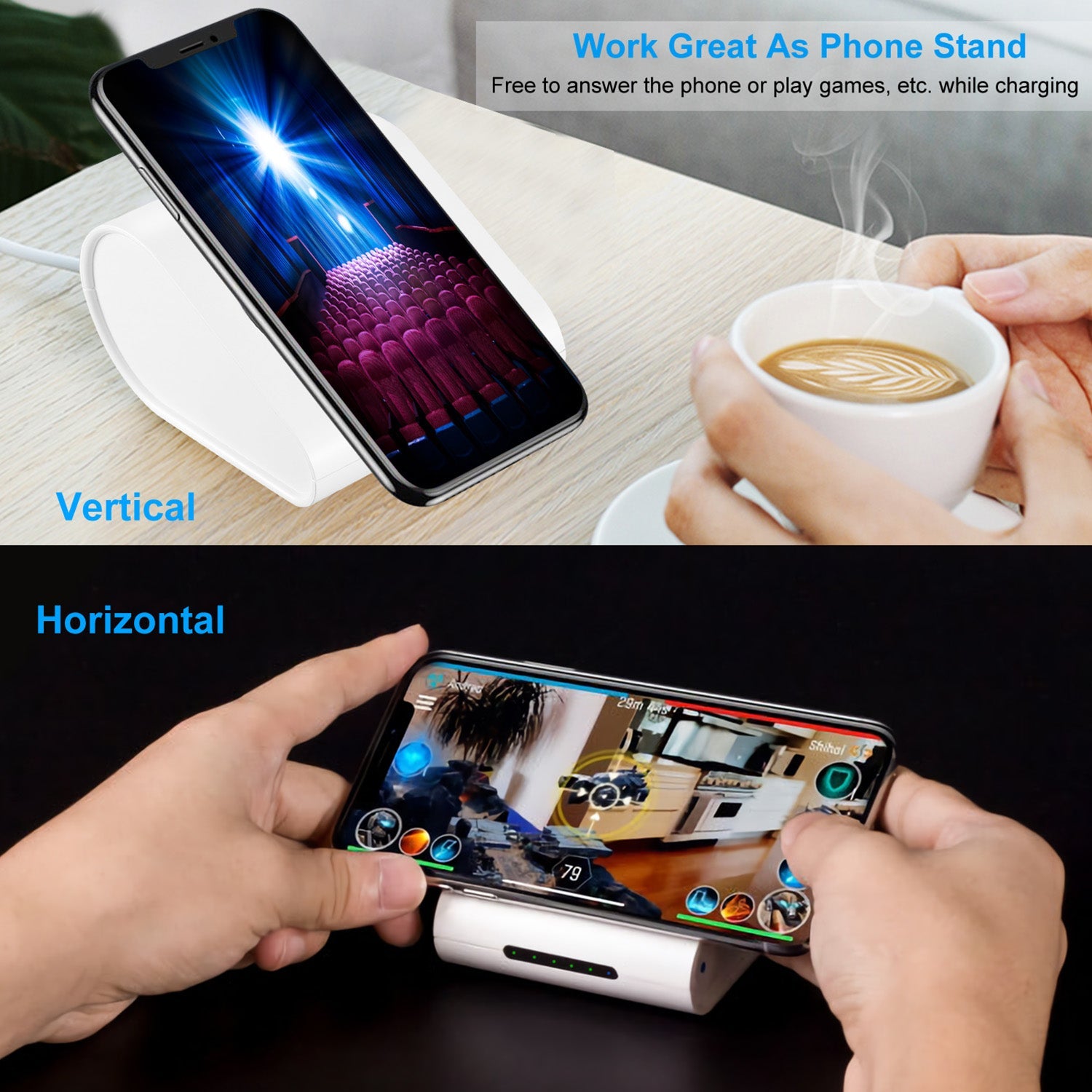 1Pc 10400mAh Qi Wireless Charging Power Bank  For IOS Phone XS MAX XR