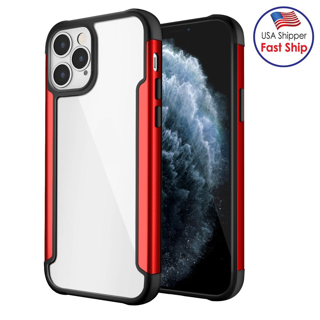 AMZER Ultra Hybrid SlimGrip Hülle für iPhone 12 Pro Max mit Klarsicht