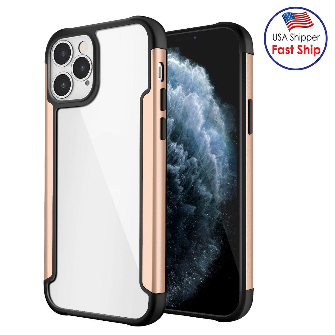 AMZER Ultra Hybrid SlimGrip Hülle für iPhone 12 Pro Max mit Klarsicht