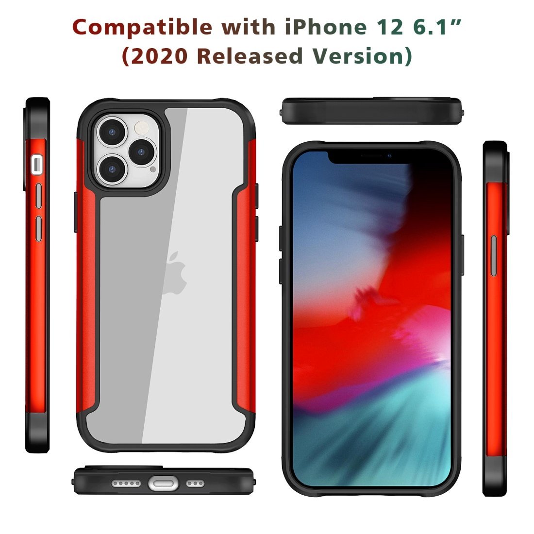AMZER Ultra Hybrid SlimGrip Hülle für iPhone 12 Pro Max mit Klarsicht