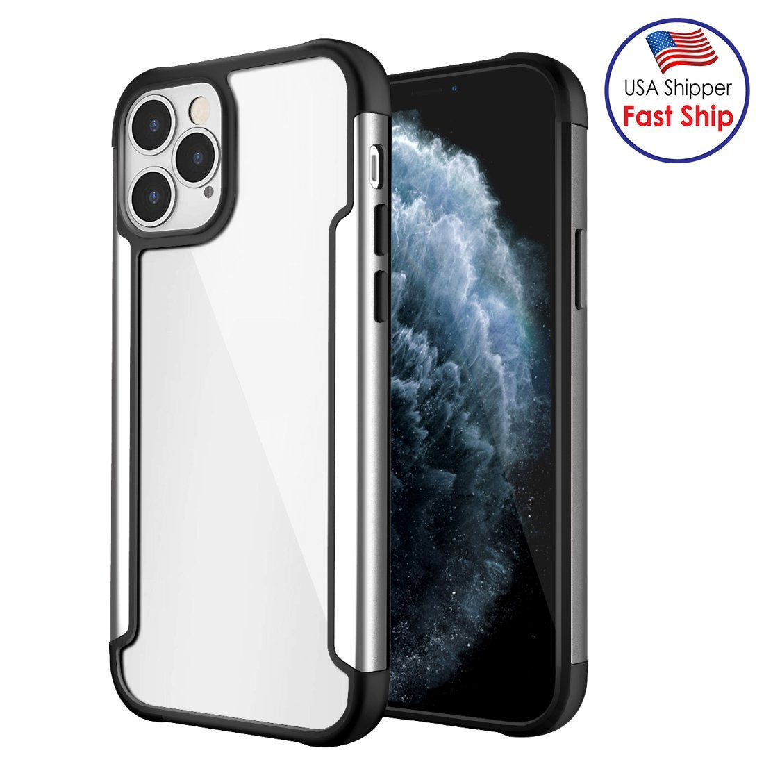 AMZER Ultra Hybrid SlimGrip Hülle für iPhone 12 Pro Max mit Klarsicht