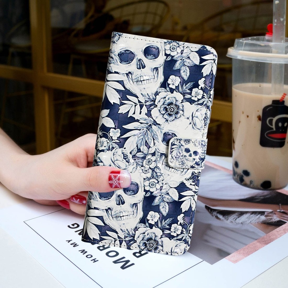 Funda tipo libro AMZER con impresión 3D y cartera para iPhone 12 Max