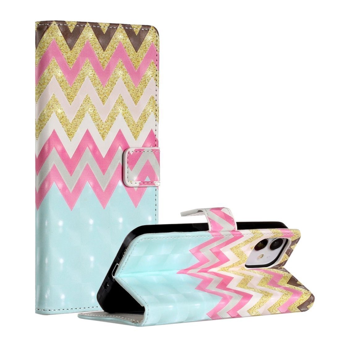 Funda tipo libro AMZER con impresión 3D y cartera para iPhone 12 Max