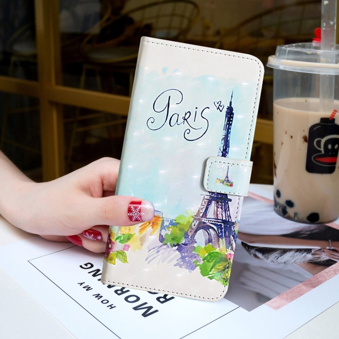 Funda tipo libro AMZER con impresión 3D y cartera para iPhone 12 Max