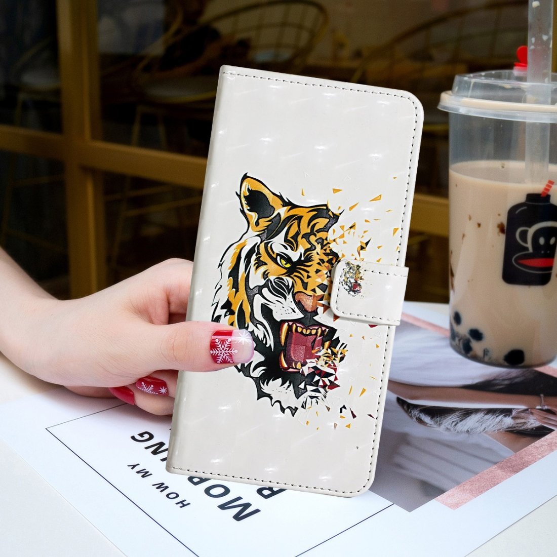 Funda tipo libro AMZER con impresión 3D y cartera para iPhone 12 Max