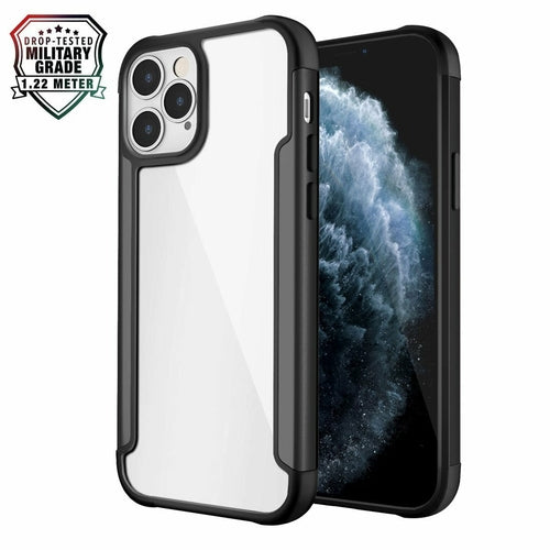 Funda Ultra Hybrid SlimGrip de AMZER para iPhone 12 con parte trasera transparente, metal