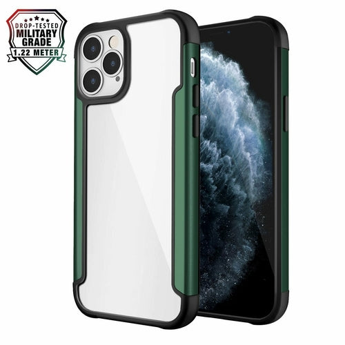 Funda Ultra Hybrid SlimGrip de AMZER para iPhone 12 con parte trasera transparente, metal