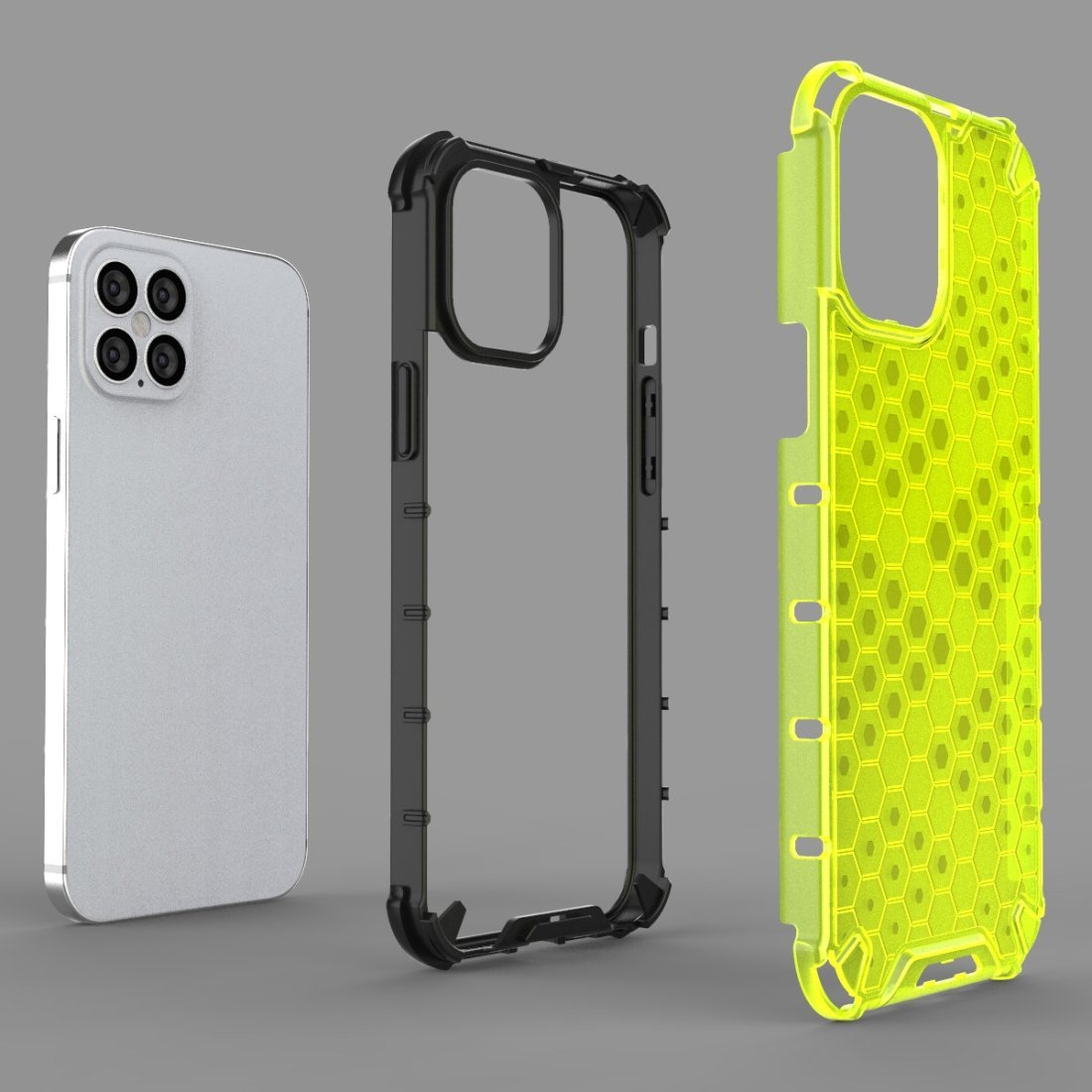 AMZER Honeycomb SlimGrip Hybrid Bumper Case für iPhone 12 Pro Max