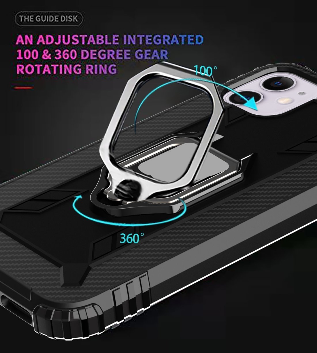 Funda AMZER Sainik con soporte magnético de anillo de 360° para iPhone 12 Pro Max