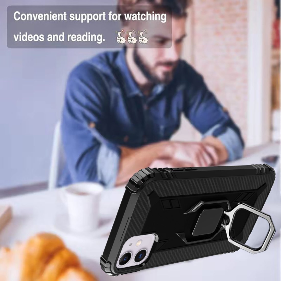 Funda AMZER Sainik con soporte magnético de anillo de 360° para iPhone 12 Pro Max