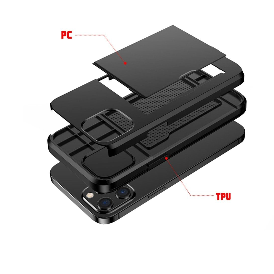 AMZER Hybrid-Kartenetui mit Gürtelclip für iPhone 12