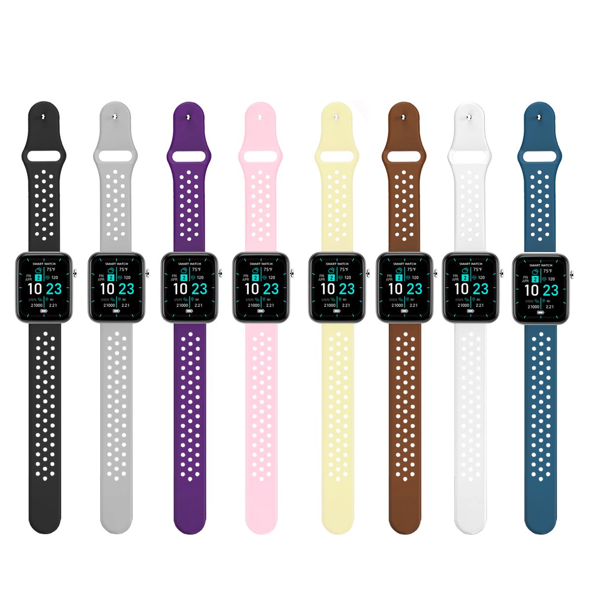 Fortschrittliche Smartwatch mit drei Armbändern und Wellness- + Aktivitäts-Tracker
