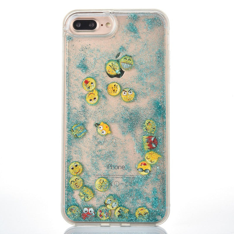 Blue Glitter Sand Emoji iPhone-Hülle