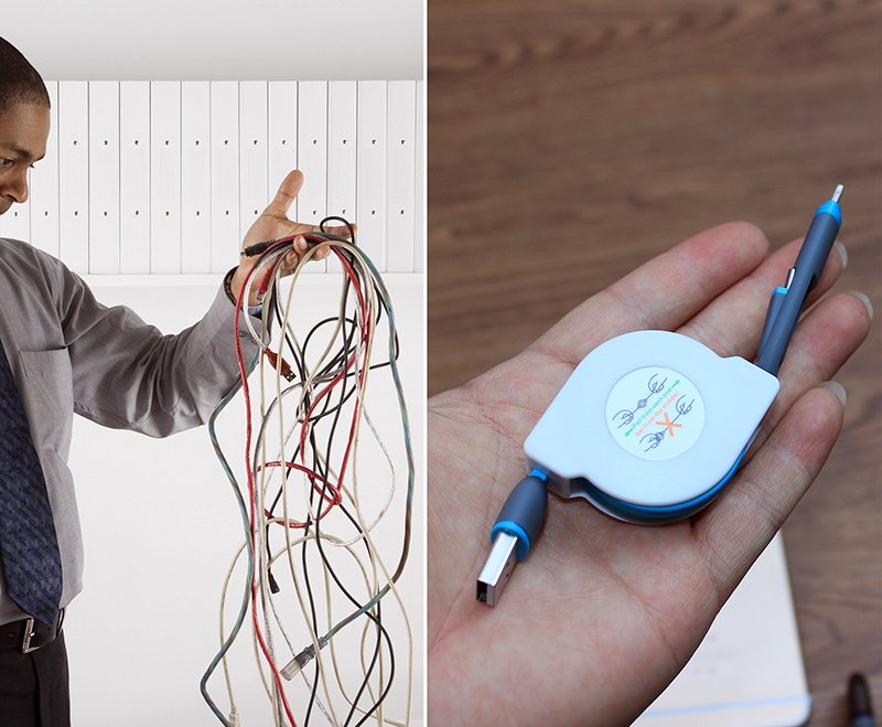 Einziehbares 2-in-1 Ladekabel