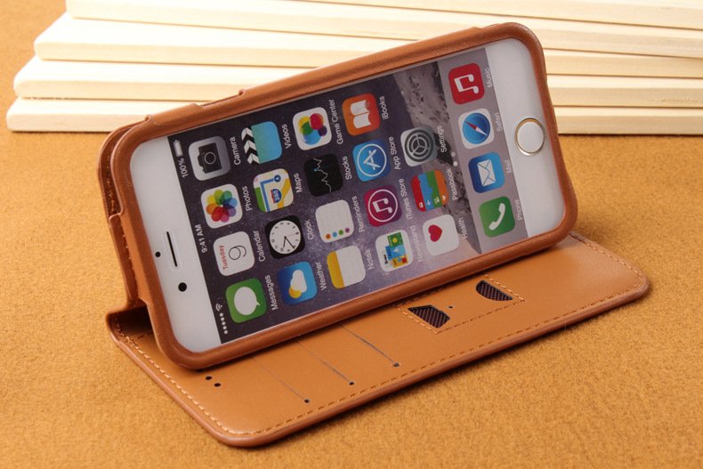 La mejor funda con cartera de piel auténtica para iPhone 6 y 6 Plus
